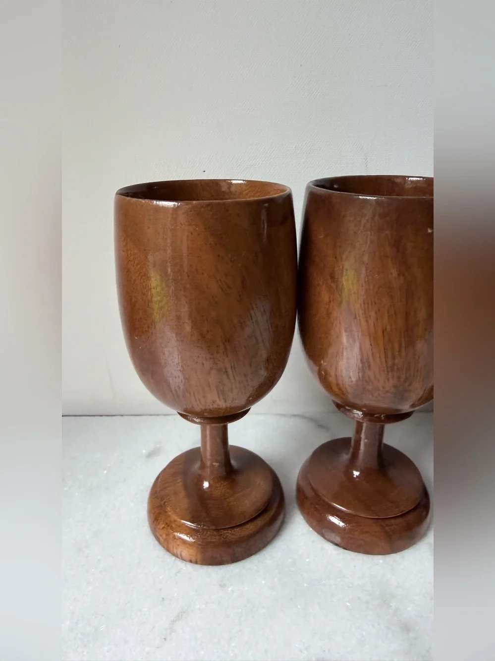 Waikiki Woods Monkey Pod Hawaii Vintage 6” Goblets Lot of 4…